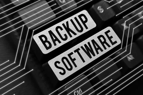 Text showing inspiration Backup Software. Internet Concept create extra exact Foto stock