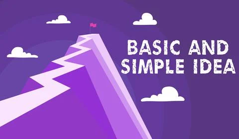 Text showing inspiration Basic And Simple Idea. Internet Concept Plain Mental Ilustração Stock