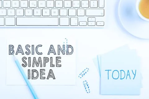 Text showing inspiration Basic And Simple Idea. Business idea Plain Mental 스톡 사진