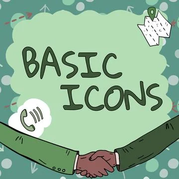 Text showing inspiration Basic Icons. Business showcase pictogram or ideogram Stock Illustration