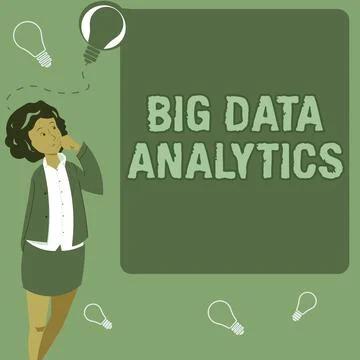Text showing inspiration Big Data AnalyticsThe process of examining large and Stock Illustration