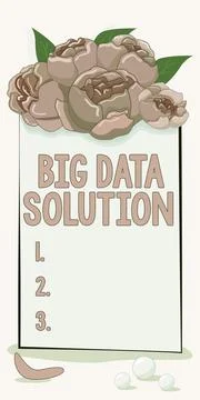 Text showing inspiration Big Data Solution. Word Written on Extracting value Stock Illustration