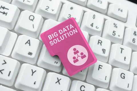 Text showing inspiration Big Data Solution. Business overview Extracting value Stock Photos