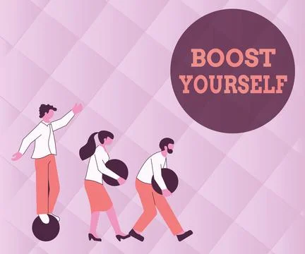 Text showing inspiration Boost Yourself. Internet Concept delivering a lift up Stock Illustration
