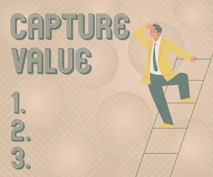 Text showing inspiration Capture Value. Internet Concept Customer Relationship 스톡 일러스트