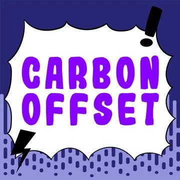 Text showing inspiration Carbon Offset. Business concept Reduction in emissions Stock Illustration