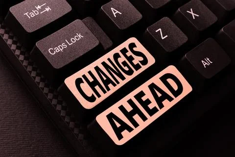 Text showing inspiration Changes Ahead. Conceptual photo to replace with or 스톡 사진