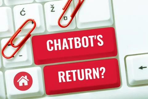 Text showing inspiration Chatbot's Return. Word Written on program that 스톡 사진