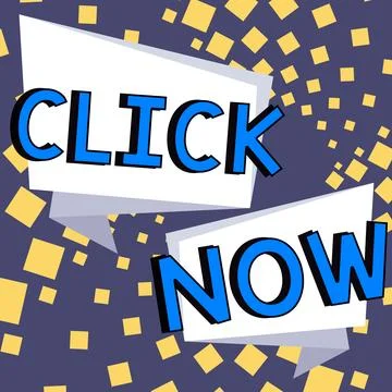 Text showing inspiration Click Now. Conceptual photo pressing the button Stock Illustration