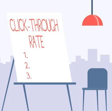 Text showing inspiration Click Through Rate. Business showcase proportion of Stock Illustration