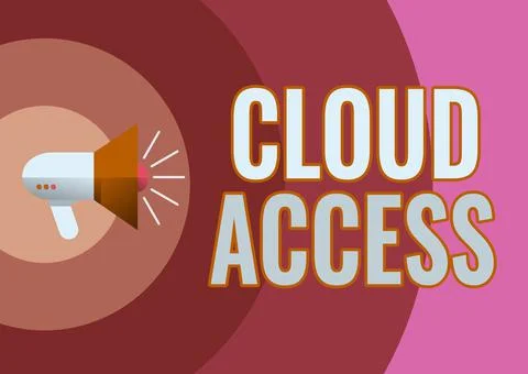 Text showing inspiration Cloud Access. Conceptual photo Software tool between Stock Illustration