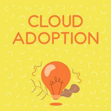 Text showing inspiration Cloud Adoption. Business showcase strategic move by Stock Illustration