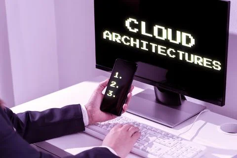 Text showing inspiration Cloud ArchitecturesVarious Engineered Databases Foto stock
