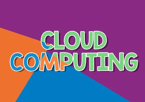 Text showing inspiration Cloud Computing. Business concept use a network of Illustrazione stock