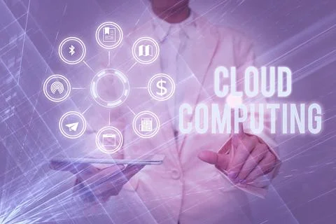 Text showing inspiration Cloud Computing. Concept meaning use a network of 스톡 사진