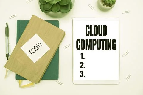 Text showing inspiration Cloud Computing. Internet Concept use a network of Foto stock
