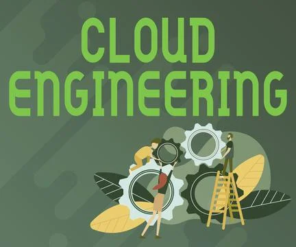 Text showing inspiration Cloud Engineering. Business showcase application of Stock Illustration