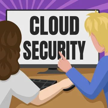 Text showing inspiration Cloud Security. Word Written on Imposing a secured イラスト素材