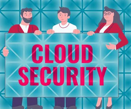 Text showing inspiration Cloud Security. Word for Protect the stored information Illustrazione stock