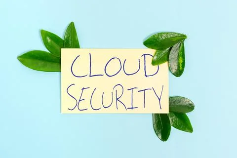 Text showing inspiration Cloud Security. Business showcase protection of data Stock Photos