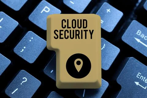 Text showing inspiration Cloud Security. Business concept Empowers individuals Stock Photos