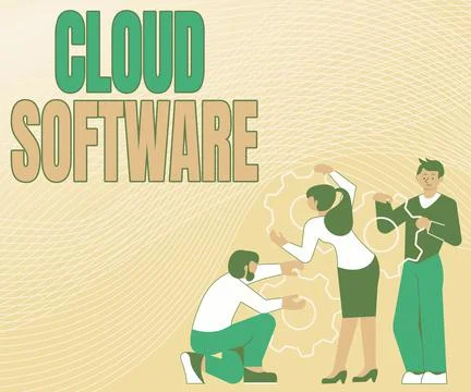 Text showing inspiration Cloud Software. Business idea Programs used in Storing Stock Illustration