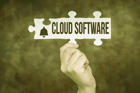 Text showing inspiration Cloud Software. Internet Concept Programs used in Foto stock