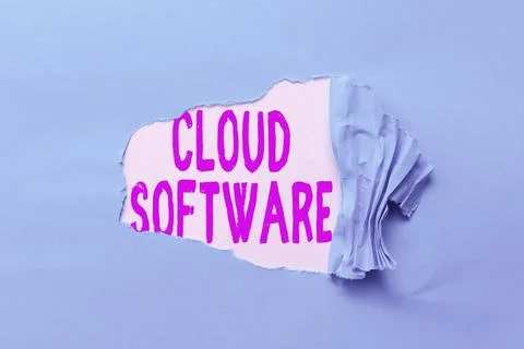 Text showing inspiration Cloud Software. Business concept Programs used in 库存照片