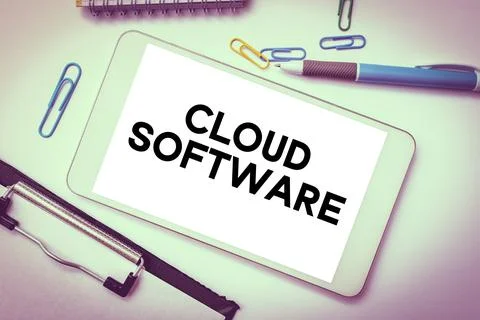 Text showing inspiration Cloud Software. Word Written on The level of prices Stock Photos