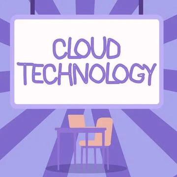 Text showing inspiration Cloud Technology. Internet Concept storing and Stock Illustration
