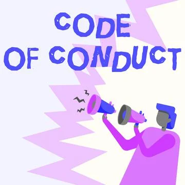 Text showing inspiration Code Of Conduct. Internet Concept set of principles are 스톡 일러스트