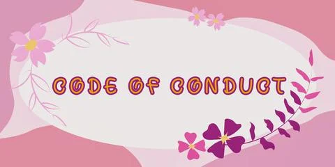 Text showing inspiration Code Of Conduct. Business idea set of principles are 스톡 일러스트