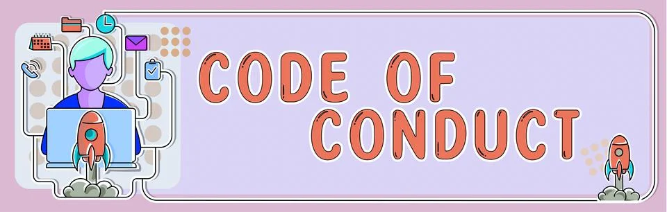 Text showing inspiration Code Of Conduct. Business idea set of principles are 스톡 일러스트