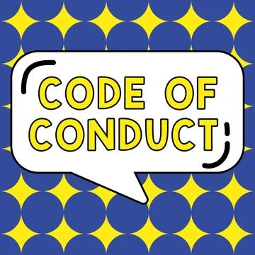 Text showing inspiration Code Of Conduct. Internet Concept Ethics rules moral Stock Illustration