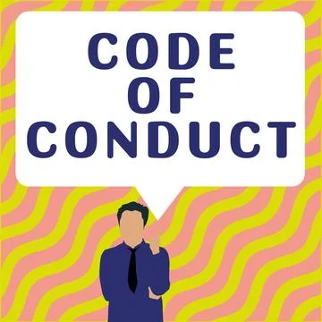 Text showing inspiration Code Of Conduct. Business showcase Ethics rules moral Stock Illustration