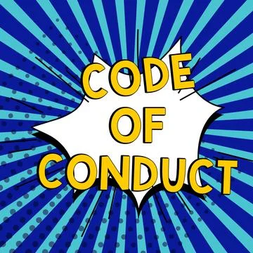 Text showing inspiration Code Of Conduct. Conceptual photo Ethics rules moral Stock Illustration