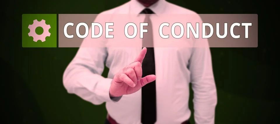 Text showing inspiration Code Of Conduct. Concept meaning Ethics rules moral 写真素材