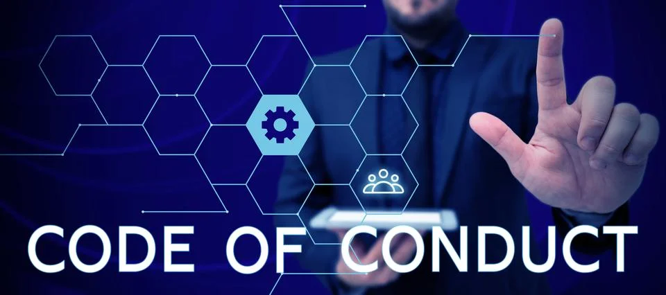 Text showing inspiration Code Of Conduct. Word Written on Ethics rules moral Stock Photos