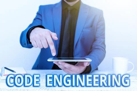 Text showing inspiration Code Engineering. Concept meaning application of Stock Photos