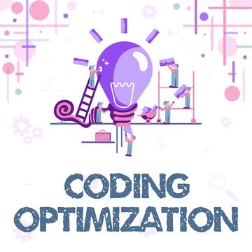 Text showing inspiration Coding Optimization. Business overview method of code Stock Illustration