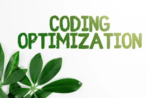 Text showing inspiration Coding Optimization. Business showcase method of code Foto stock
