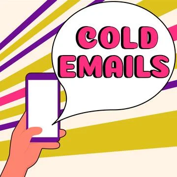 Text showing inspiration Cold Emails. Conceptual photo unsolicited email sent to Stock Illustration