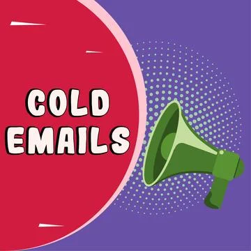 Text showing inspiration Cold Emails. Word Written on unsolicited email sent to Stock Illustration