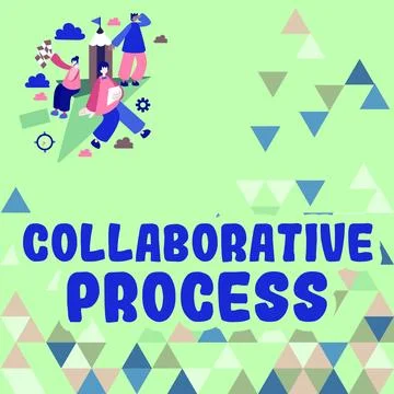 Text showing inspiration Collaborative Process. Concept meaning people and Ilustración de archivo