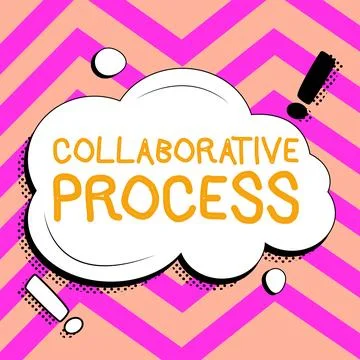 Text showing inspiration Collaborative Process. Internet Concept people and Ilustración de archivo