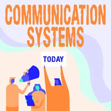 Text showing inspiration Communication Systems. Concept meaning Flow of Stock Illustration