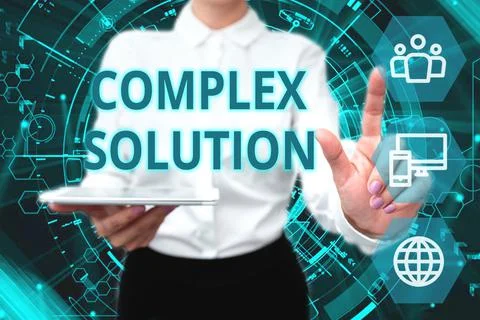 Text showing inspiration Complex Solution. Business approach significant ideas Foto stock