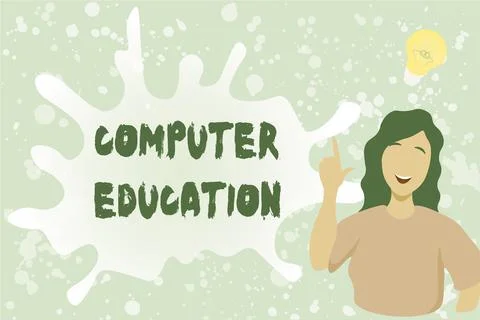 Text showing inspiration Computer Education. Word for gaining basic knowledge Stock Illustration