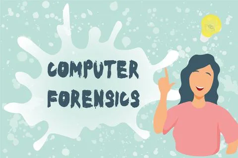 Text showing inspiration Computer Forensics. Conceptual photo the investigative Stock Illustration