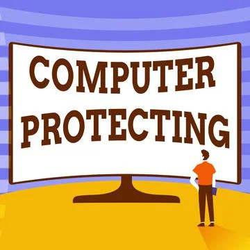Text showing inspiration Computer Protecting. Internet Concept protecting Stockillustratie